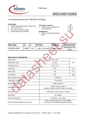 SIDC06D120E6 datasheet  